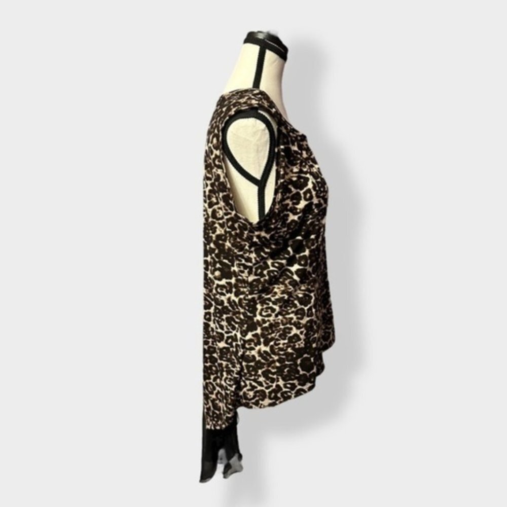 Women’s Candy Couture Animal Print Hi Low Top XL - Picture 2 of 4